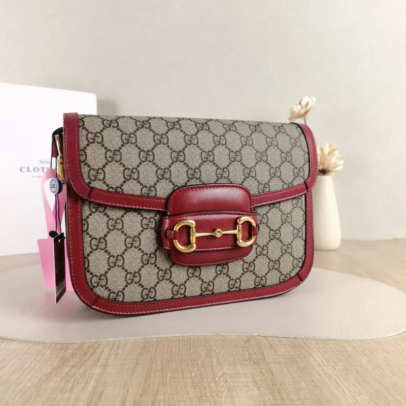 GUCCI Crossbody Bag Horsebit 1955 Horsebit Medium Monogram PVC Medium 25 × 8 × 18 cm — cover view 2 of 5