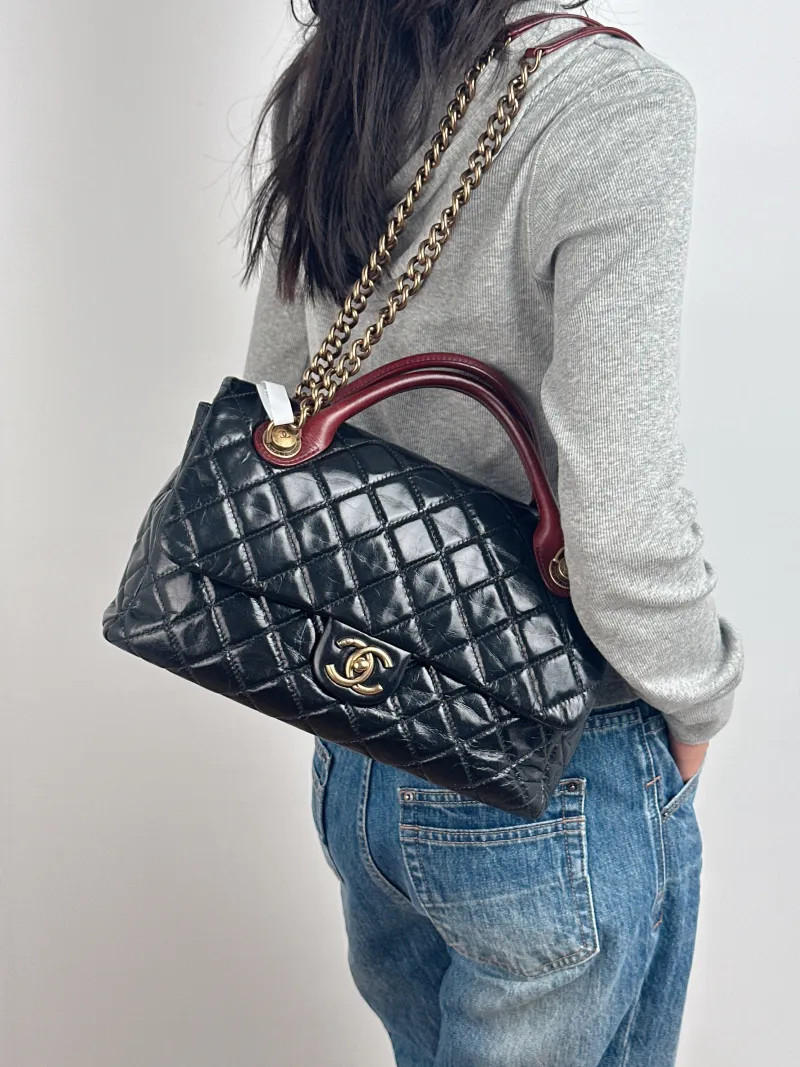 Chanel Top Handle Bag Top Handle Bag Black Calfskin 30 × 8 × 17.5 cm 19 — on-model view 1 of 2
