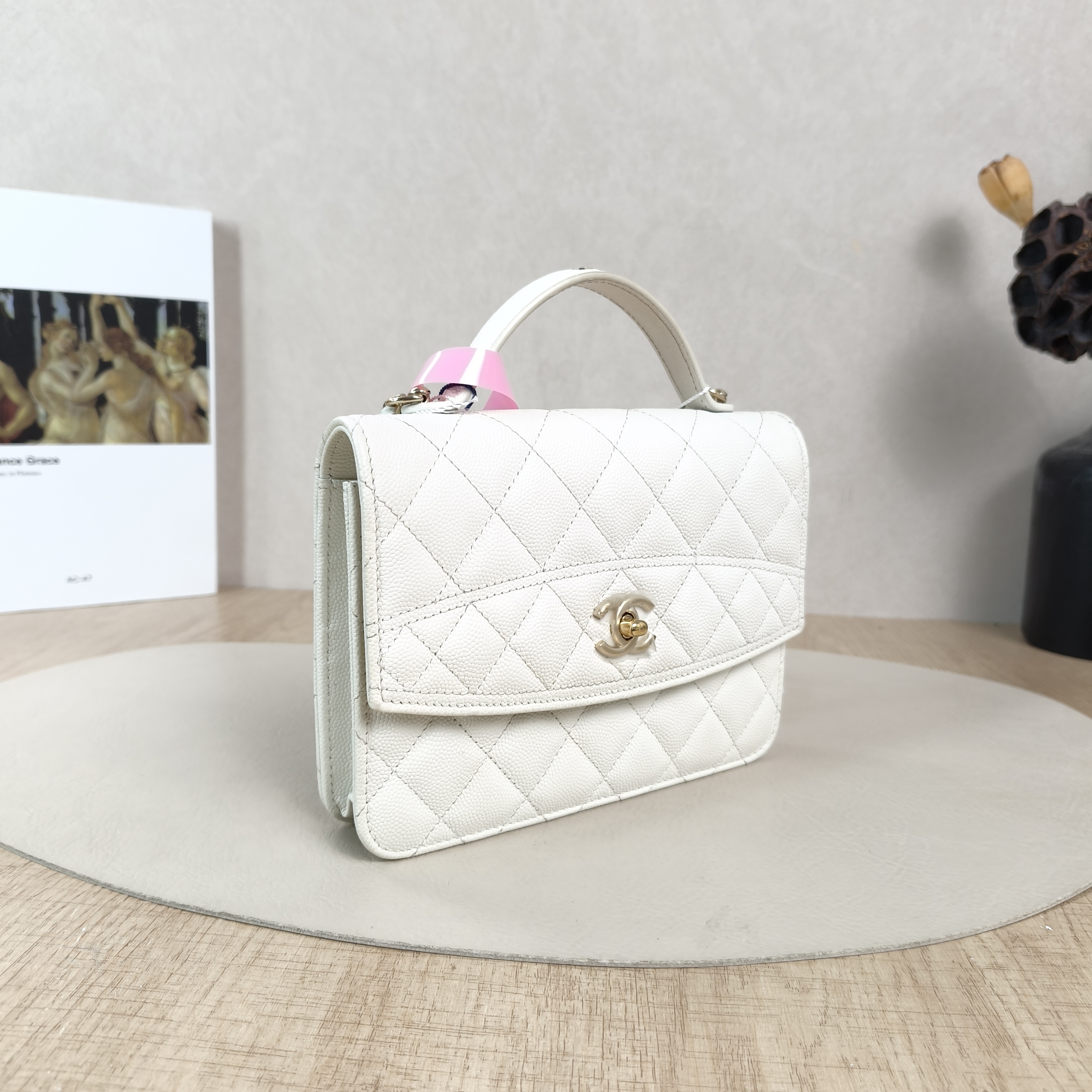 Chanel Backpack Backpack White Grained Calfskin One Size18.2 × 5 × 14 cm — cover view 2 of 5