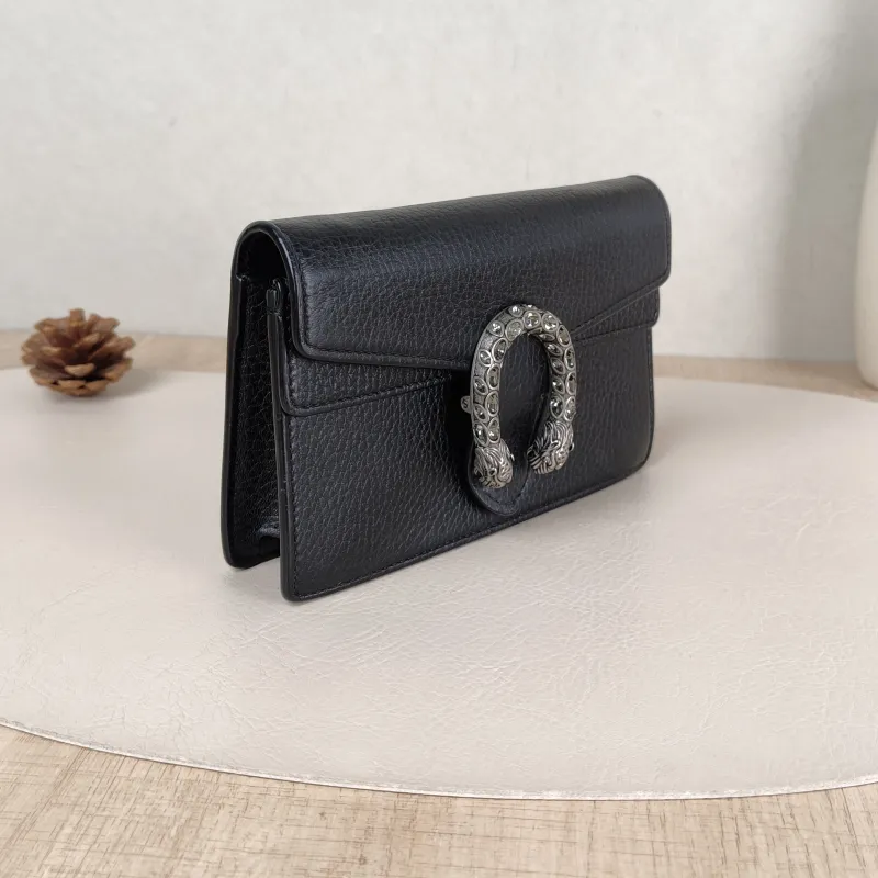 GUCCI Crossbody Bag Dionysus Black Calfskin Mini 16.5 × 4.5 × 10 cm — cover view 3 of 5