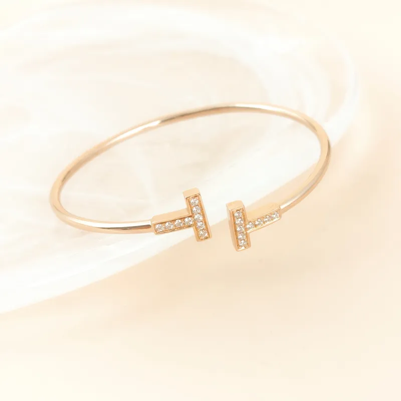 Tiffany&Co. Bangle TC ollection T Rose Gold Rose Gold 18KR ose Gold Diamond One Size 16.3cm โ cover view 8 of 8