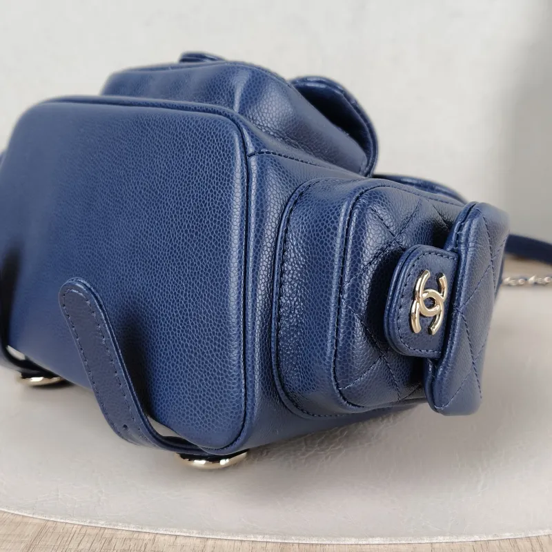 Chanel Backpack duma Navy Grained Calfskin Small 18 × 9.5 × 19 cm — detail view 7 of 15