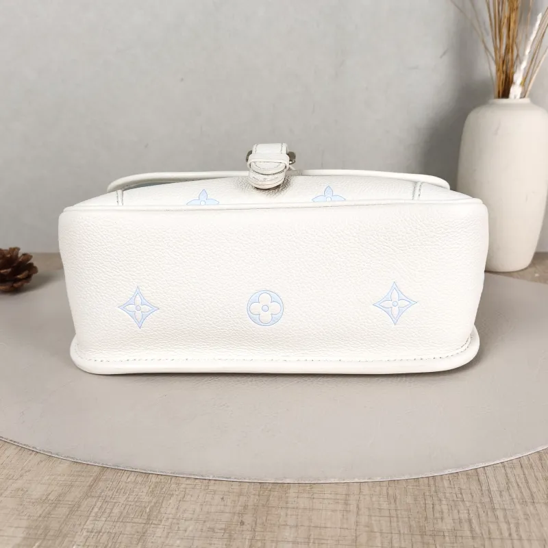 Louis Vuitton Crossbody Bag Diane Baguette Bag White · Blue Empreinte Embossed Calfskin Small 24 × 9 × 15 cm — cover view 3 of 5