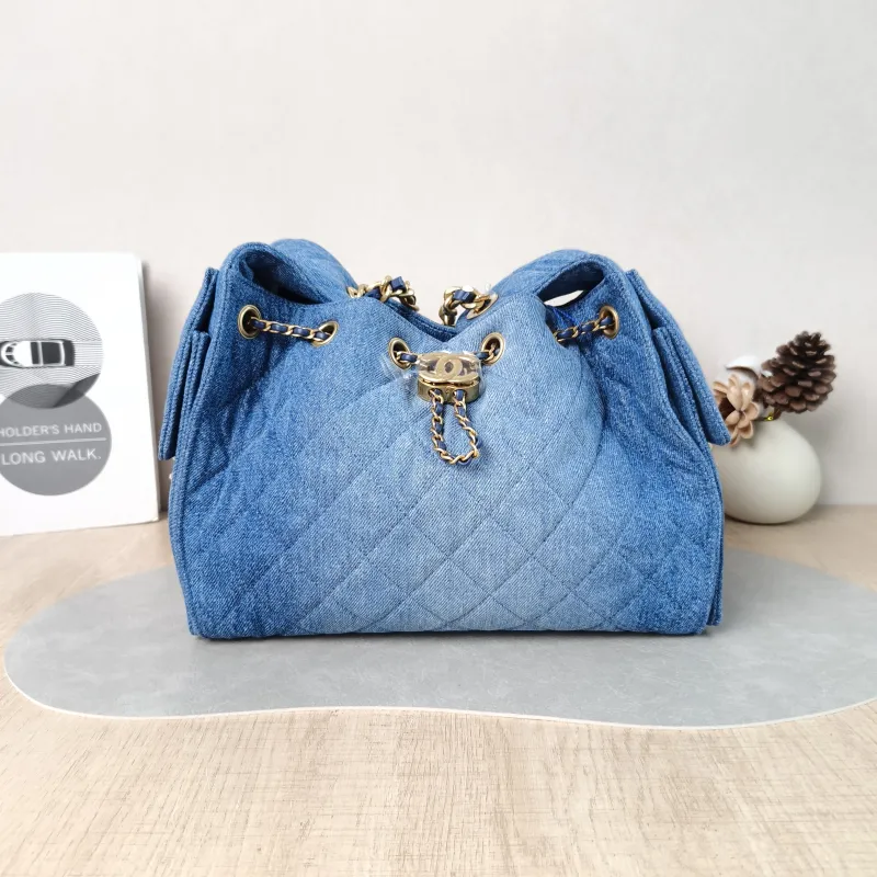Chanel Shoulder Bag 25Bag Blue Small 26 × 14 × 30 cm