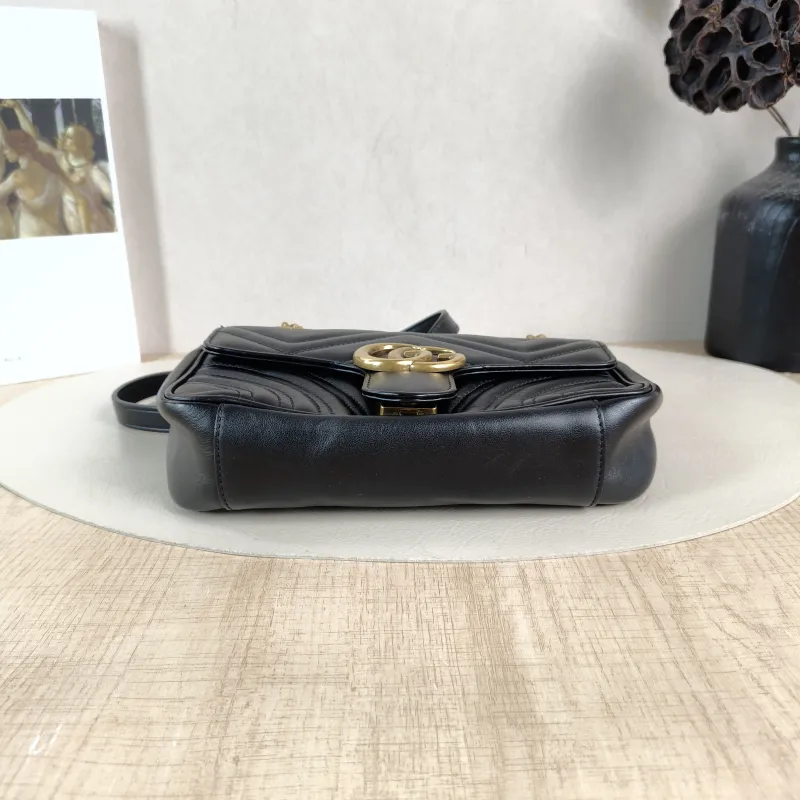 GUCCI Crossbody Bag GG Marmont Small Marmont 22 Black CC alfskin Small 22 × 6 × 13 cm — cover view 6 of 6