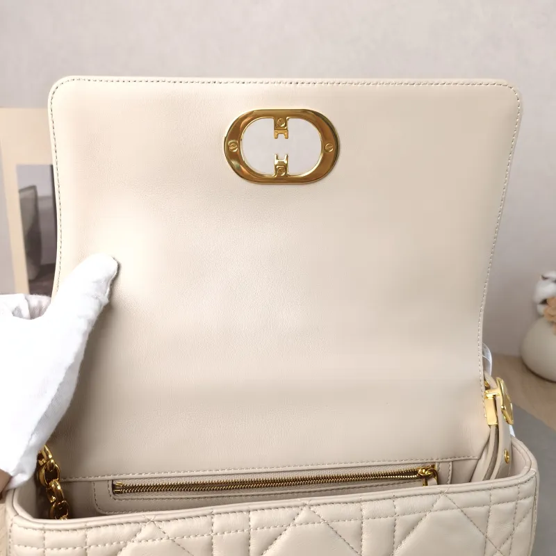DIOR Crossbody Bag Caro Chain Bag Taupe Lambskin Medium 25.5 × 9 × 15.5 cm — detail view 1 of 13