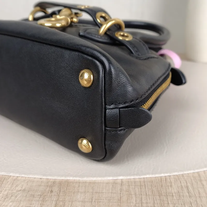 Miumiu Top Handle Bag Aventure Top Handle Bag Black Lambskinmini21 × 8 × 13.2 cm — detail view 3 of 11