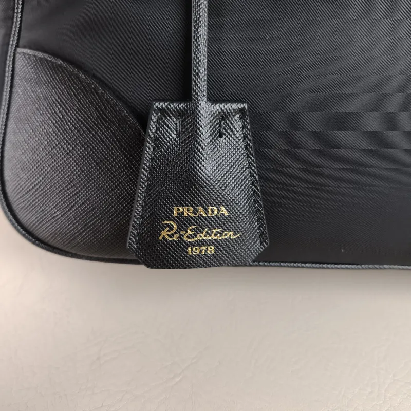 PRADA Top Handle Bag Black Nylon One Size 31 × 9 × 18 cm — detail view 4 of 13