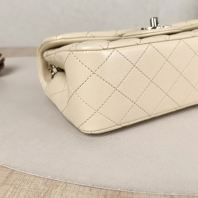 Chanel Crossbody Bag Classic Flap Large Mini CF Mini Beige Lambskin mini 20 × 6 × 12 cm — detail view 2 of 16