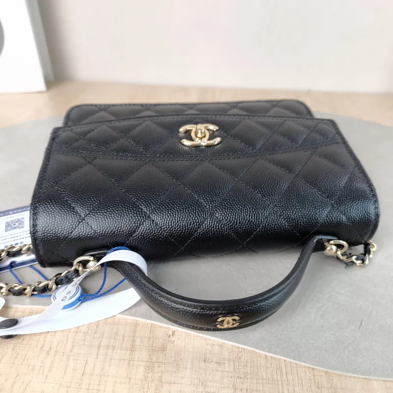 Chanel Backpack Backpack Black Grained Calfskin One Size 18.2 × 5 × 14 cm — detail view 9 of 12