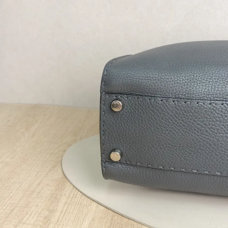 FENDI peekaboo Shoulder Bag Grey Calfskin · Shoulder Strap · 34 × 13 × 26 cm — cover view 4 of 8
