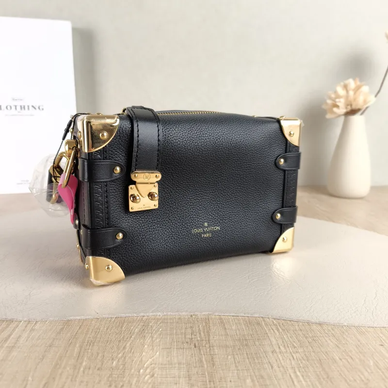 Louis Vuitton Crossbody Bag Side Trunk Box Black Calfskin Small 19 × 7.5 × 12.5 cm — cover view 4 of 5