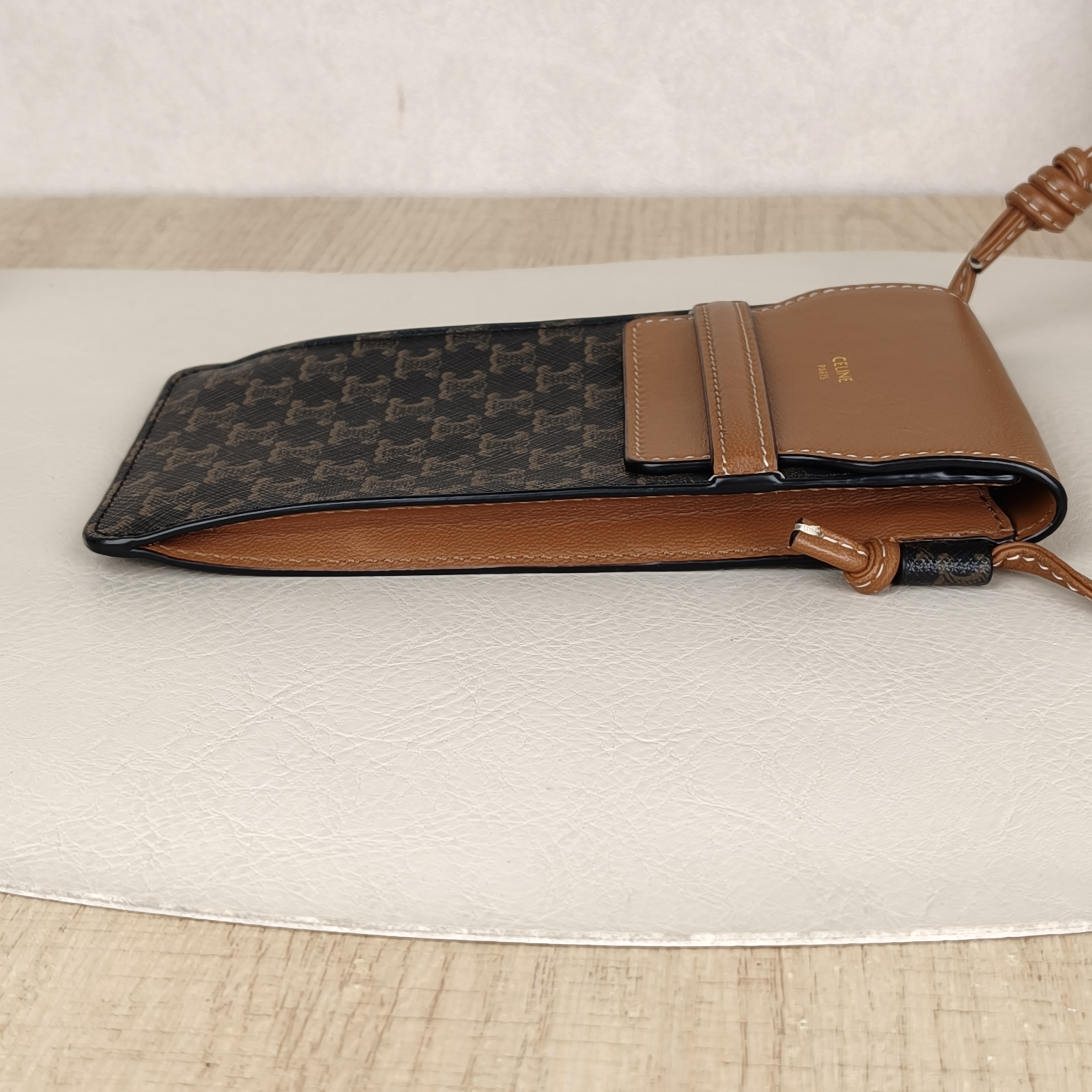 CELINE Crossbody Bag Triomphe Monogram PV Cmini10 × 2 × 18 cm — cover view 9 of 9