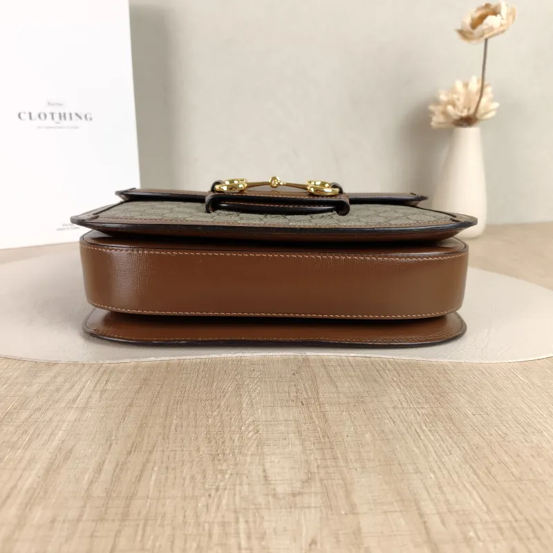GUCCI Shoulder Bag Horsebit 1955 Horsebit Medium Monogram PVC Medium25 × 8 × 18 cm — cover view 3 of 5