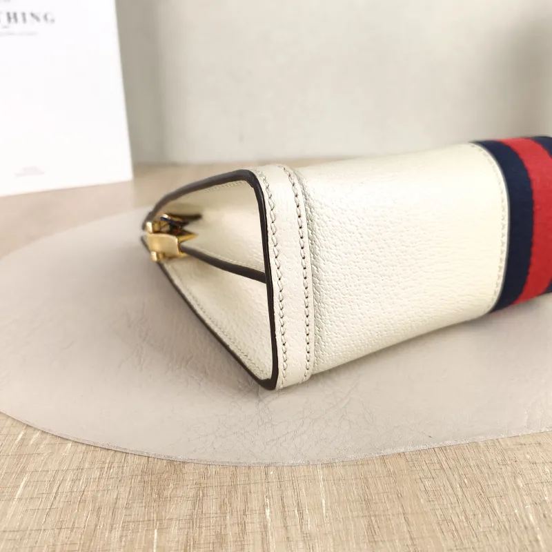 GUCCI Crossbody Bag Ophidia White Calfskin 26 × 8 × 17 cm — detail view 7 of 10
