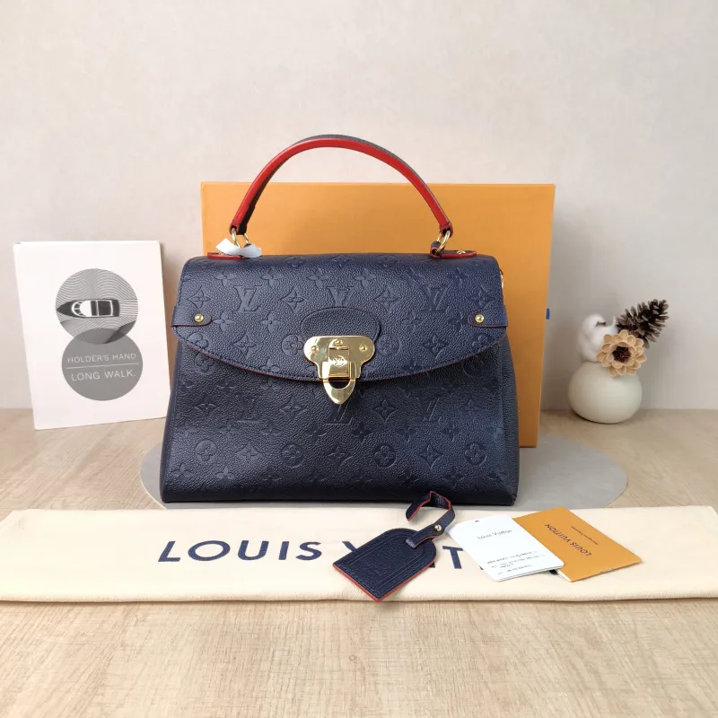 Louis Vuitton Crossbody Bag Georges Blue Calfskin Medium34 × 15 × 22 cm — cover view 4 of 6