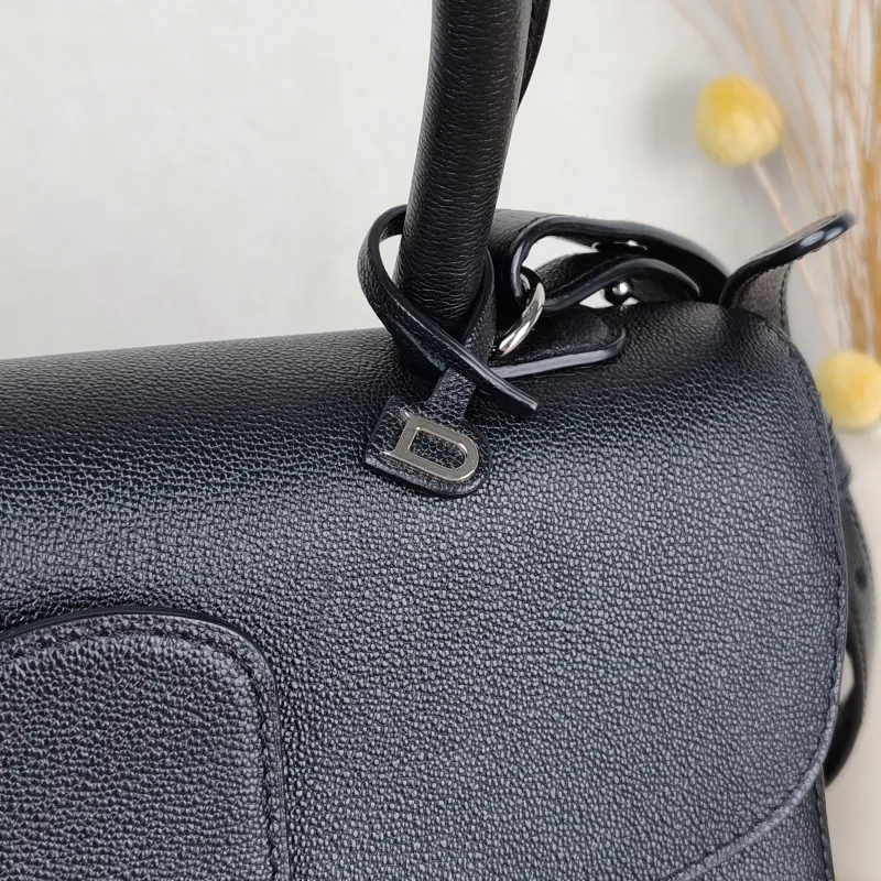 DELVAUX Top Handle Bag Brillant Black Calfskin Medium 29 × 15 × 22 cm — detail view 4 of 13