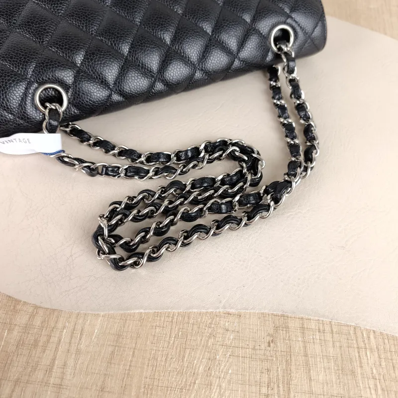 Chanel Crossbody Bag Classic Flap CF Black Grained Calfskin Medium 25.5 × 6.5 × 15.5 cm 23 — detail view 6 of 14
