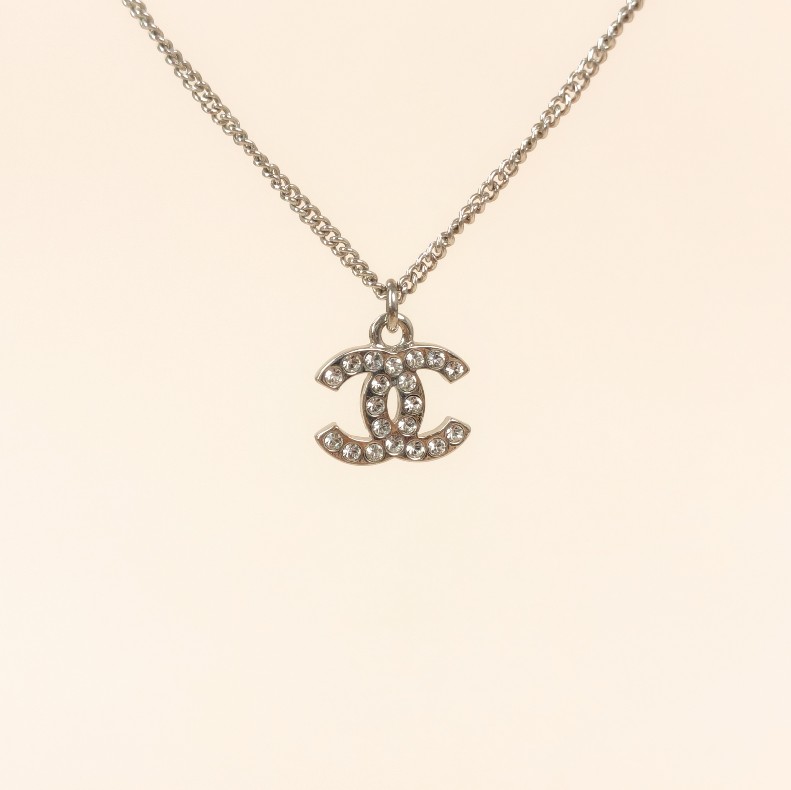 Chanel Necklace c Necklace Silver One Size42cm
