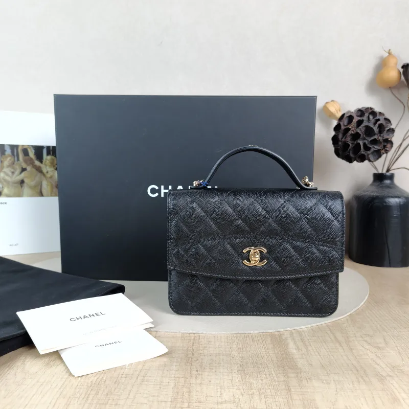 Chanel Backpack Backpack Black Grained Calfskin One Size18.2 × 5 × 14 cm — cover view 4 of 6