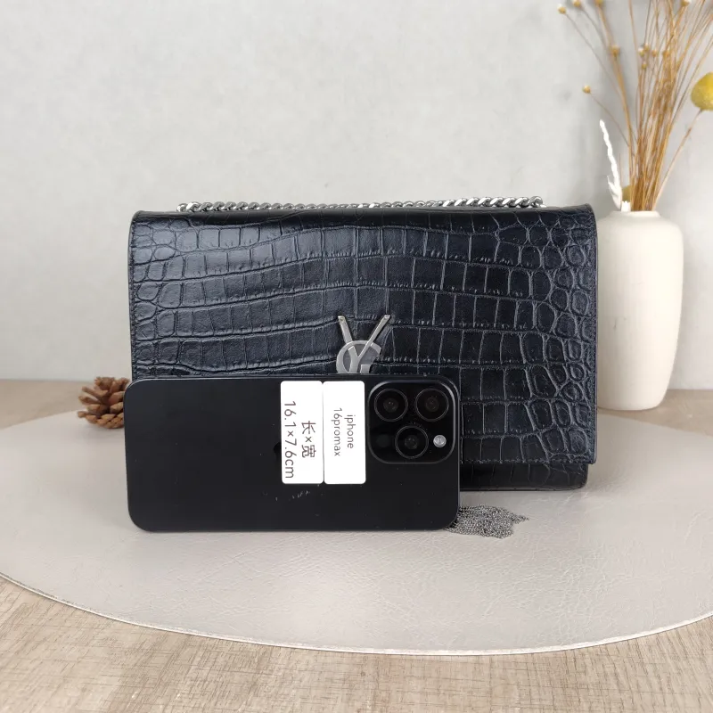SAINT LAURENT Crossbody Bag KATE Edition Black Calfskin Medium24 × 5.5 × 14.5 cm — cover view 4 of 6