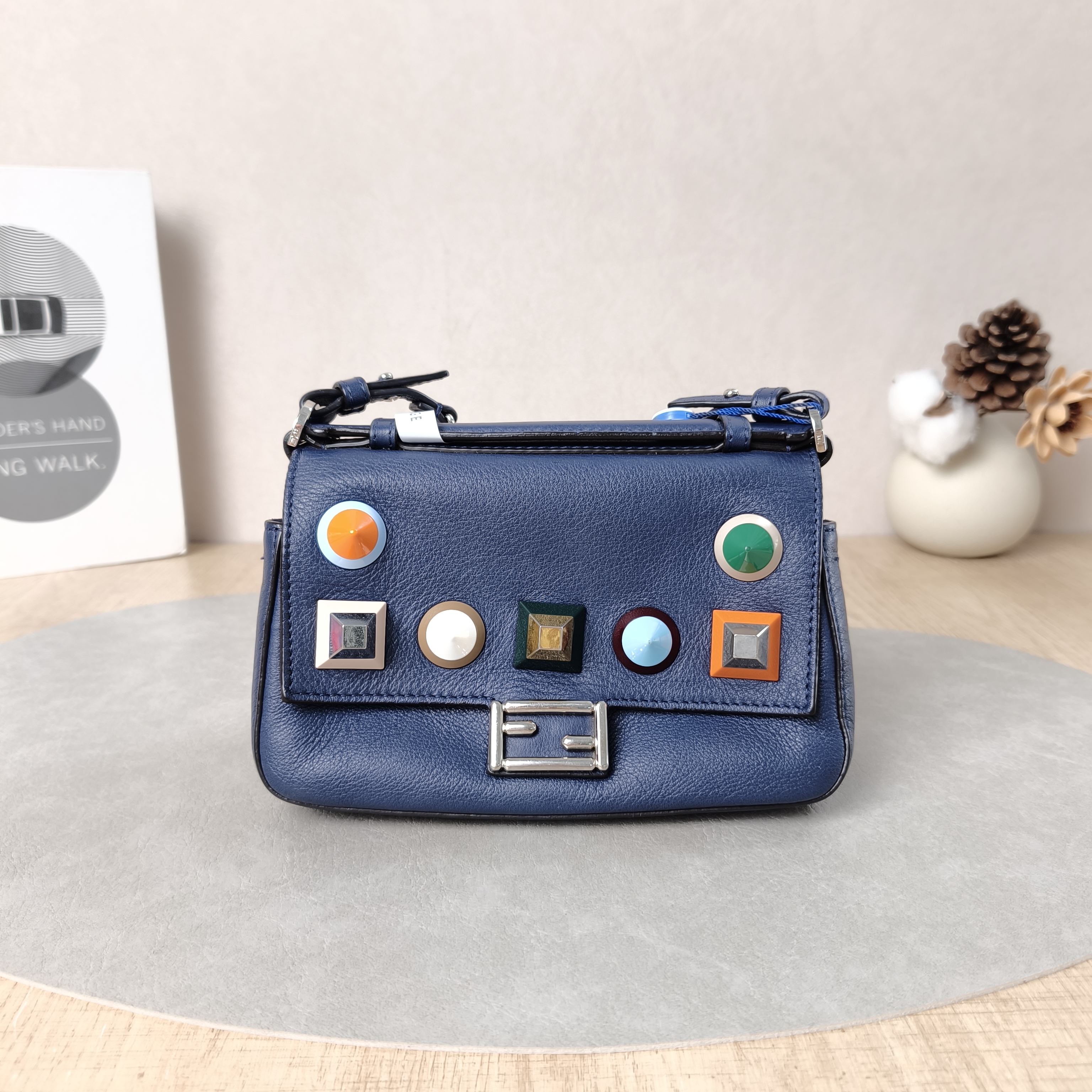 FENDI Crossbody Bag Crossbody Bag Blue Calfskinmini18 × 6 × 11 cm