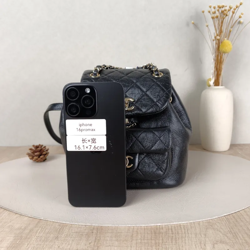 Chanel Backpack Duma Black Calfskin Small18 × 12 × 18.5 cm — cover view 4 of 5
