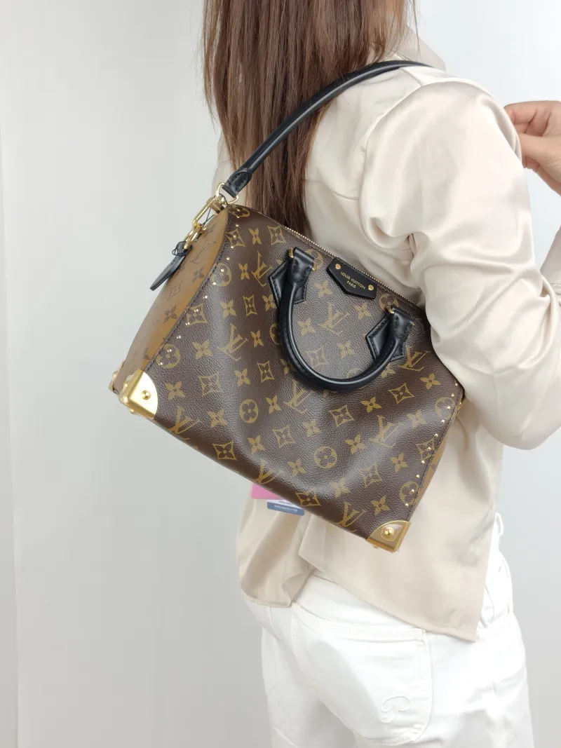 Louis Vuitton Shoulder Bag Speedy Trunk Monogram PVC One Size 27 × 15 × 20 cm — on-model view 2 of 2