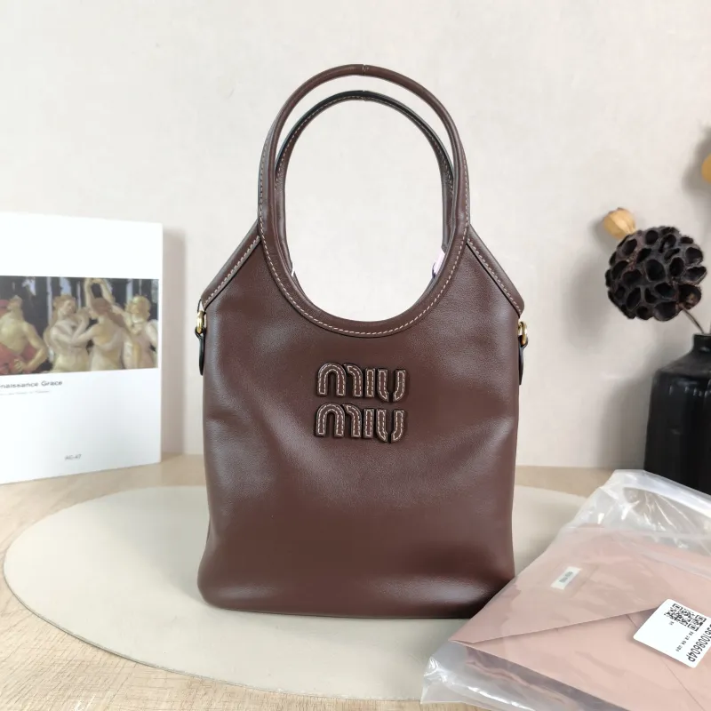 Miumiu Shoulder Bag IVY Tote Shopping Tote Calfskin Mini 20*24 — cover view 4 of 6