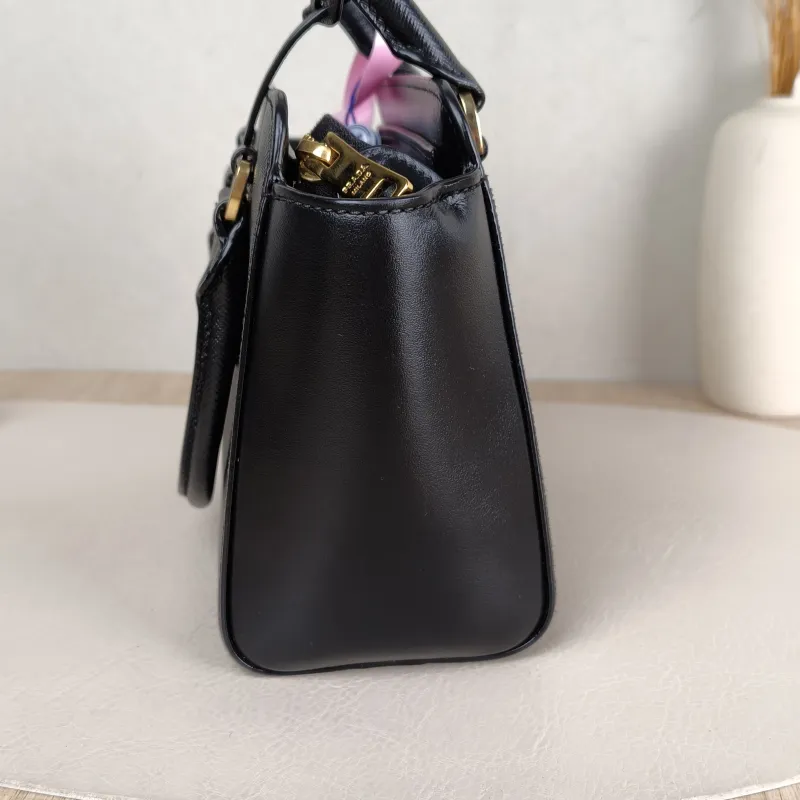 PRADA Top Handle Bag Tote Bag Black Calfskin Mini 18 × 9 × 15 cm — detail view 6 of 11