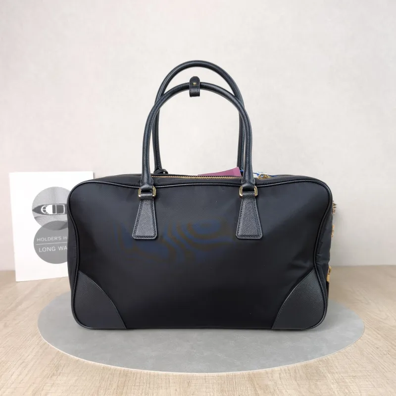 PRADA Top Handle Bag Black Nylon One Size 35 × 9 × 21 cm — cover view 2 of 5