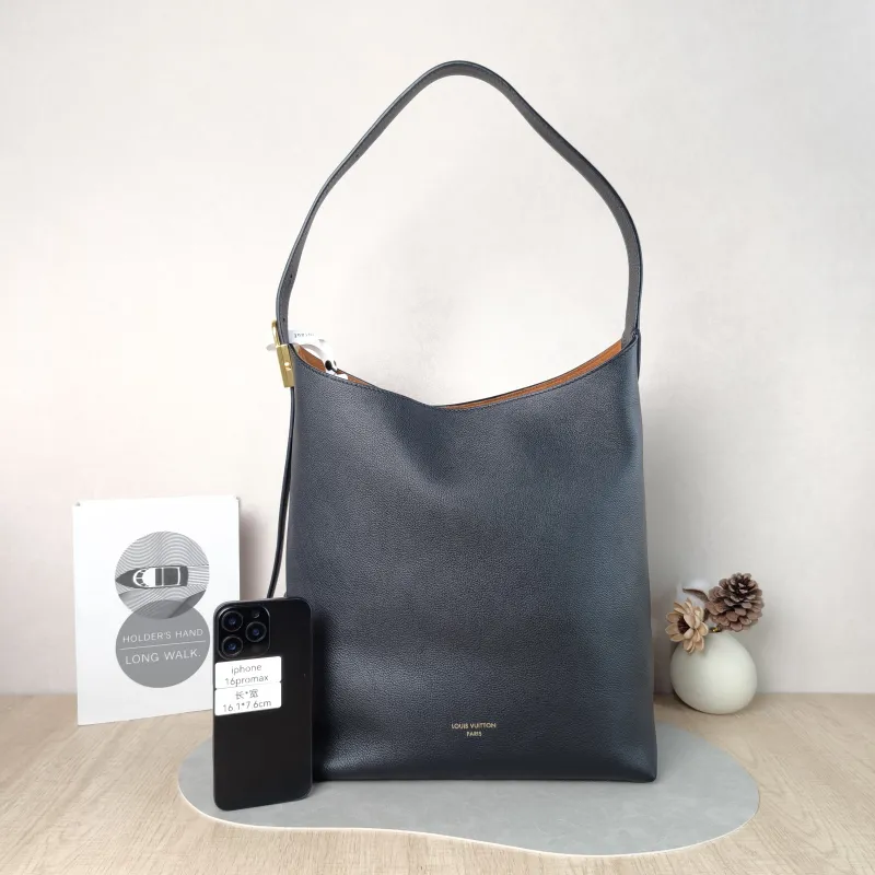 Louis Vuitton Shoulder Bag Low Key Hobo Shoulder Bag Black Calfskin Medium 31 × 18 × 35 cm — cover view 2 of 5
