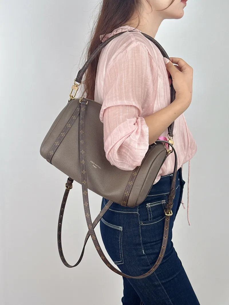 Louis Vuitton Shoulder Bag EXPRESS Shoulder Bag Grey Calfskin Small 26 × 13.5 × 17 cm — on-model view 2 of 2