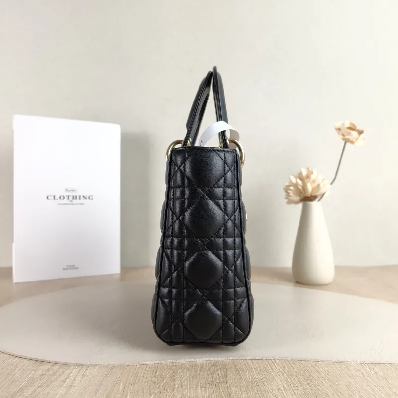 DIOR Top Handle Bag Lady Lady Dior Bag Black SL ambskin Small 20 × 8 × 18 cm — detail view 5 of 11