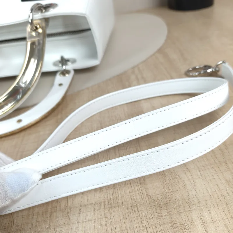 DIOR Top Handle Bag Lady Lady Dior Bag White Calfskin Medium24 × 12 × 21 cm — detail view 8 of 14