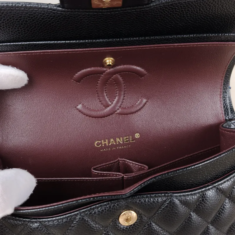 Chanel Crossbody Bag Classic Flap CF Black Grained Calfskin Small 23 × 6 × 14.5 cm — detail view 12 of 13