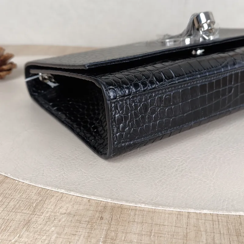 SAINT LAURENT Crossbody Bag KATE Edition Black Calfskin Medium 24 × 5.5 × 14.5 cm — detail view 1 of 10
