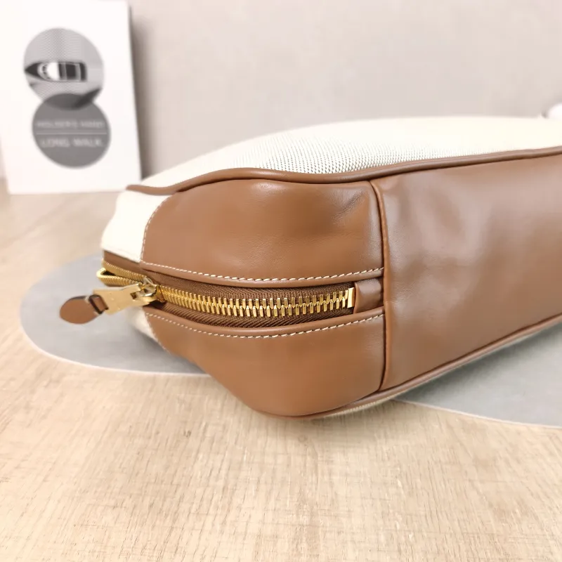 Miumiu Top Handle Bag Beau Brown Canvas · Calfskin Large 34 × 10 × 20 cm — detail view 9 of 12