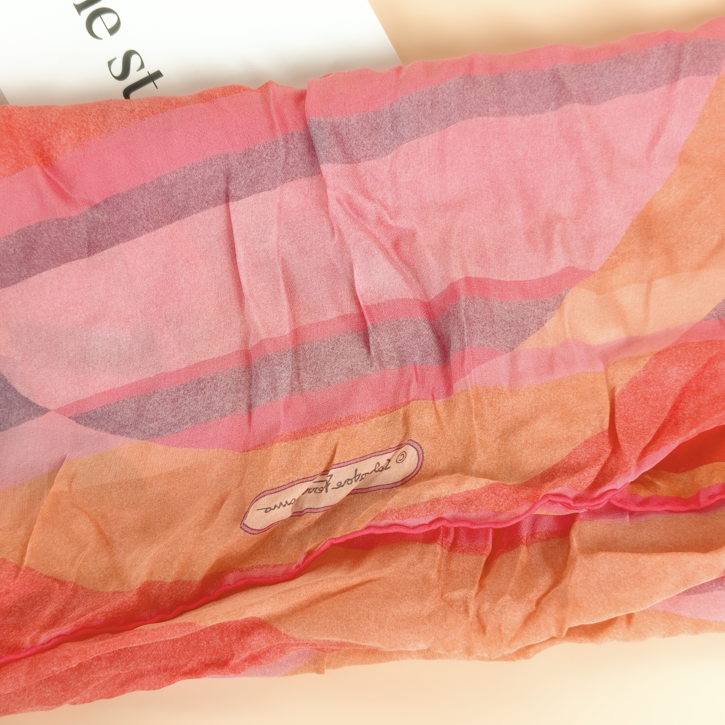 FERRAGAMO Scarf Scarf Pink Silk One Size160*45 — cover view 2 of 6