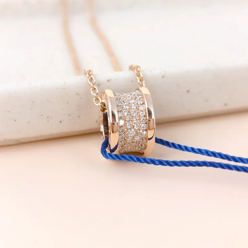 Bvlgari Necklace B.zero1 Pavé Diamond Rose Gold 18KR ose Gold Diamond One Size 46cm — cover view 6 of 7