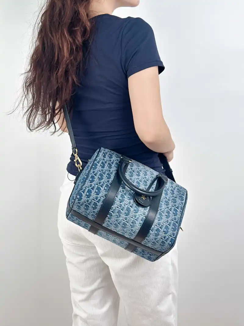 DIOR Top Handle Bag Groove 25 Top Handle Bag Blue Medium 25 × 16 × 19 cm — on-model view 1 of 2