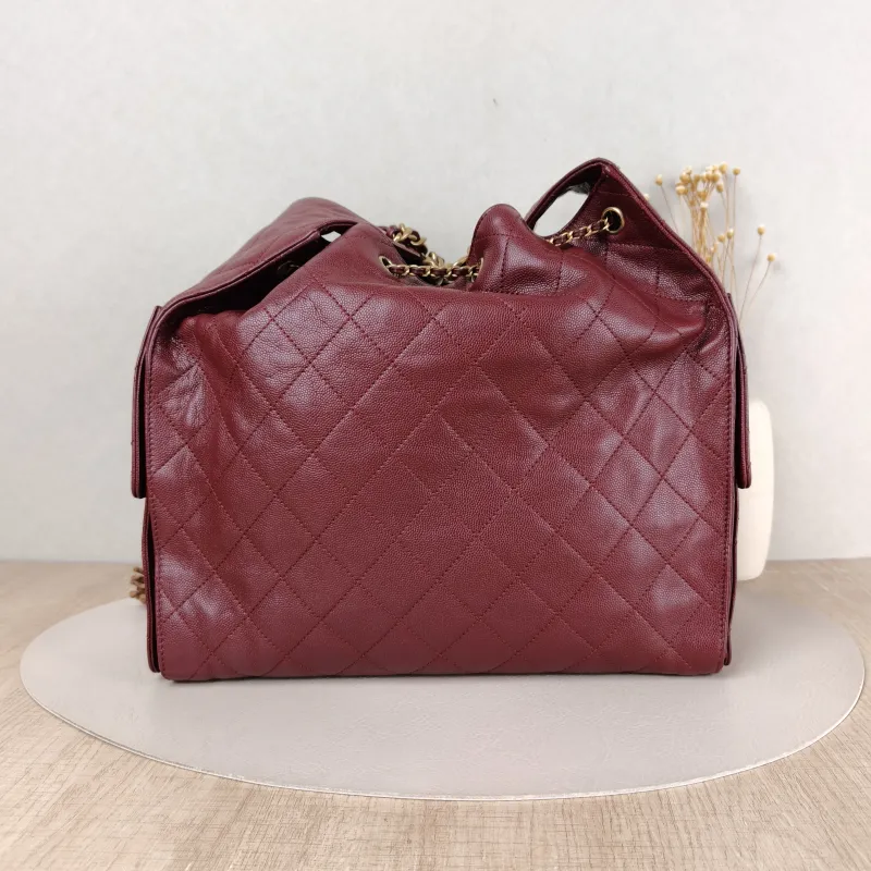 Chanel Shoulder Bag 25Bag Red Grained Calfskin Medium 30 × 15 × 40 cm — cover view 3 of 5