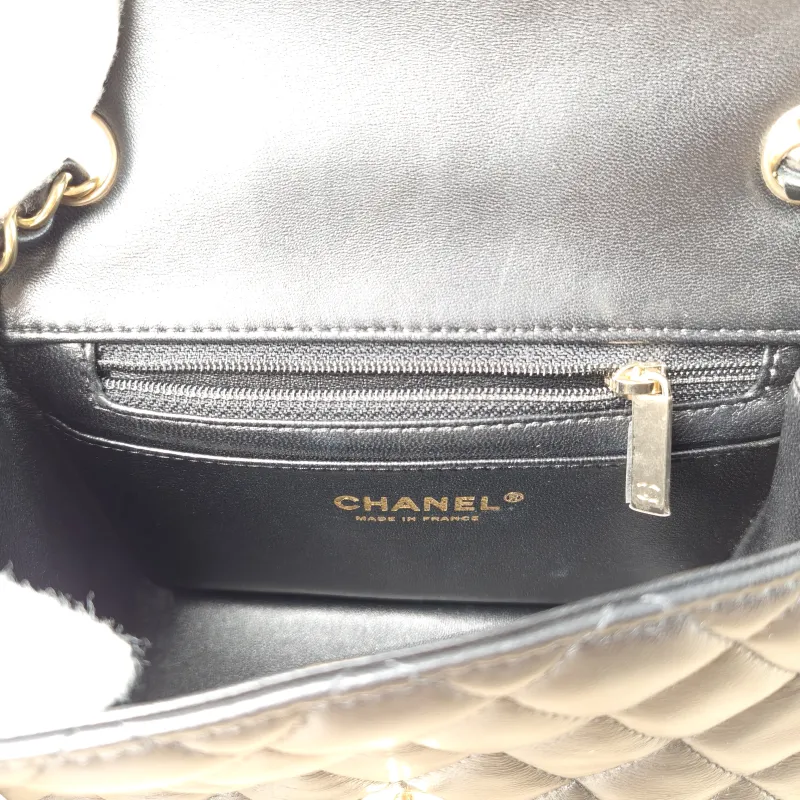 Chanel Crossbody Bag Classic Flap Mini CF Mini Black SL ambskin Mini 17 × 8 × 13.5 cm — detail view 4 of 9