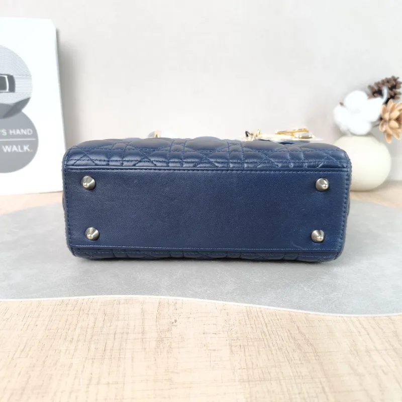 DIOR Top Handle Bag Lady Lady Dior Bag Blue Lambskin Small20 × 8 × 18 cm — cover view 3 of 5