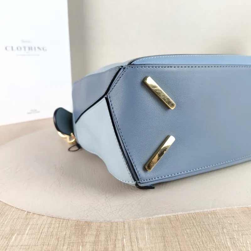 LOEWE Crossbody Bag Puzzle Blue CC alfskin Small 24 × 10.5 × 16.5 cm — detail view 1 of 11