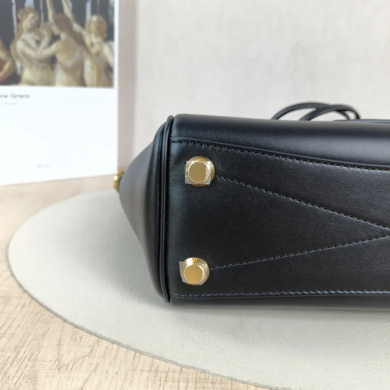 BALENCIAGA Crossbody Bag Bel air Black with Gold-Tone Hardware Calfskin Mini 23.5 × 8 × 17 cm — detail view 6 of 13