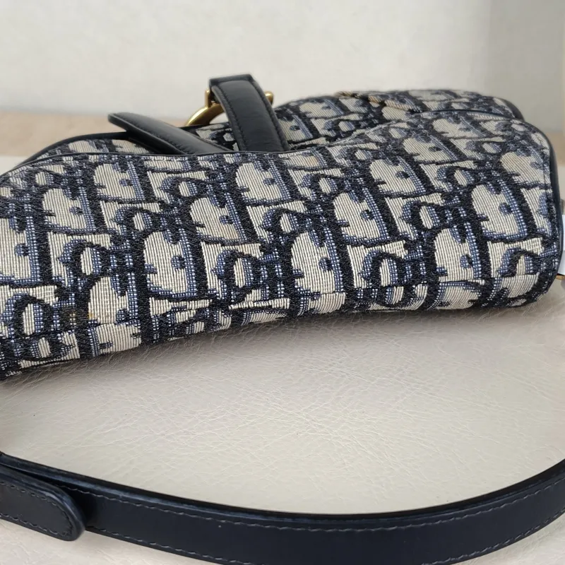 DIOR Top Handle Bag Saddle Blue Canvas Mini 19 × 6 × 15 cm — detail view 2 of 11
