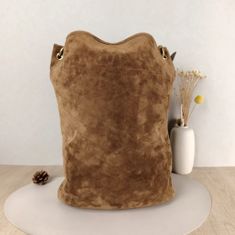 SAINT LAURENT Shoulder Bag Bucket Bag Brown Suede One Size 28 × 15 × 38 cm — cover view 3 of 6