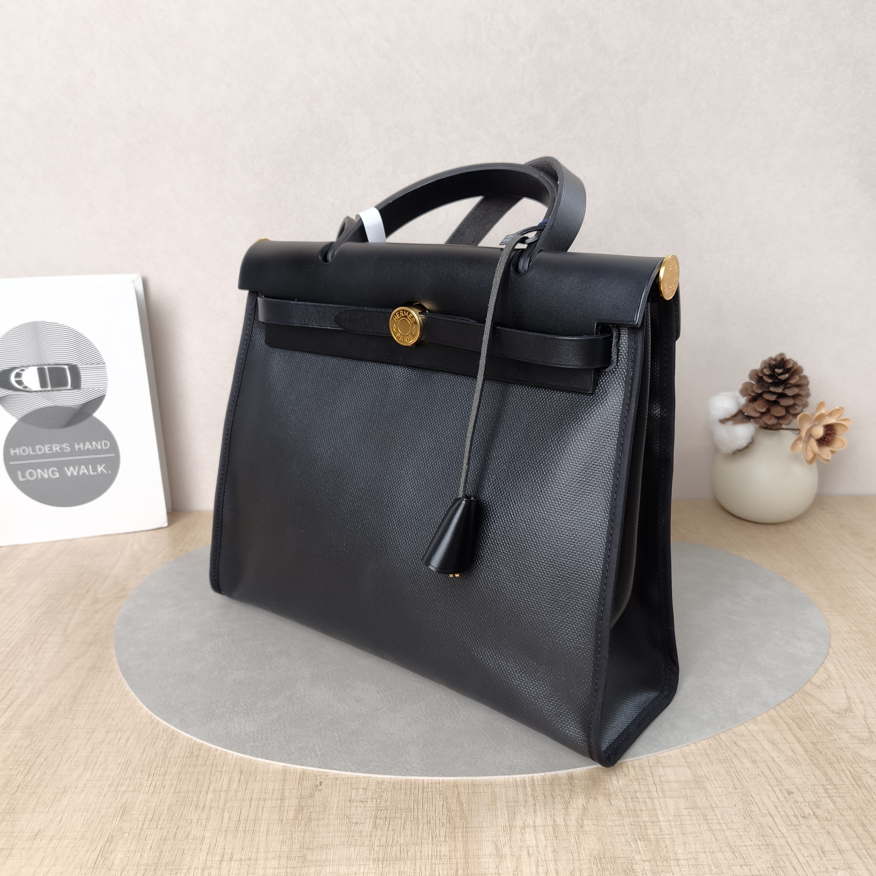 Hermès Crossbody Bag Herbag 3189Black Canvas Medium30.5 × 11 × 25.5 cm — cover view 2 of 6