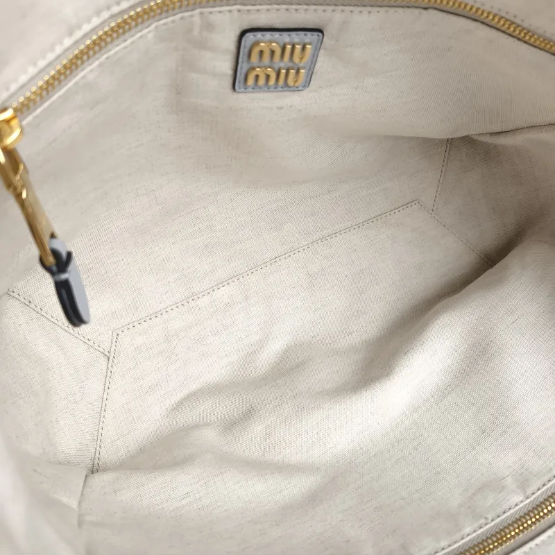 Miumiu Shoulder Bag IVY Tote Shopping Tote Blue Calfskin One Size 28 × 12.5 × 26 cm — detail view 2 of 12